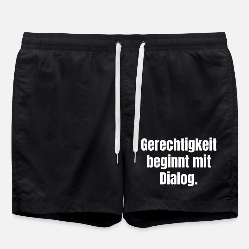 Justice begins with dialogue - Swim Trunks - black