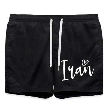 Iran Heart Women's Love Iran - Badeshorts - Schwarz - Vorne - AI Model Male 185 light (185cm)