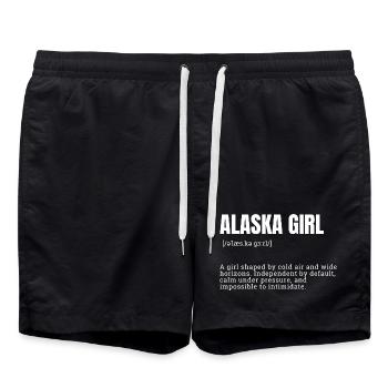 Typographie d’AlaskaGirl Bold - Short de bain - noir - Devant - AI Model Male 185 light (185cm)