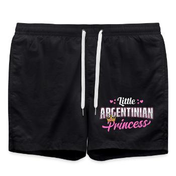 Princesse argentine Couronne de cœurs roses - Short de bain - noir - Devant - AI Model Male 185 light (185cm)