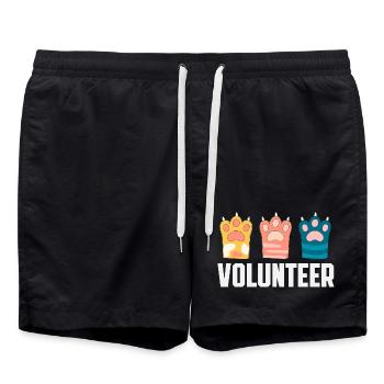 Chats bénévoles de refuge de sauvetage animal - Short de bain - noir - Devant - AI Model Male 185 light (185cm)