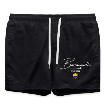 Barranquilla Colombia, elegantes Design - Badeshorts - Schwarz - Vorne - AI Model Male 185 light (185cm)