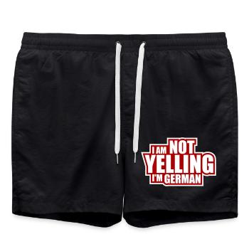 I Am Not Yelling I'm German Lustig Deutsch Spruch - Badeshorts - Schwarz - Vorne - AI Model Male 185 light (185cm)