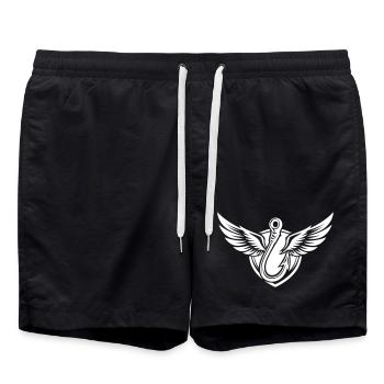 Icône d’hameçon à pêche Logo de pêche - Short de bain - noir - Devant - AI Model Male 185 light (185cm)