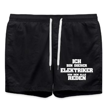 Arbeit Elektriker - Badeshorts - Schwarz - Vorne - AI Model Male 185 light (185cm)