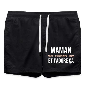 Maman Taxi Cuisinière et Plus - Short de bain - noir - Devant - AI Model Male 185 light (185cm)