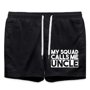 My Squad Calls Me Uncle Cool Design - Swim Trunks - black - Front - AI Model Male 185 light (185cm)