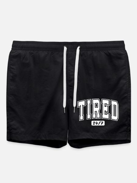 Scritte retrò stanche 24/7 - Costume a pantaloncino - nero