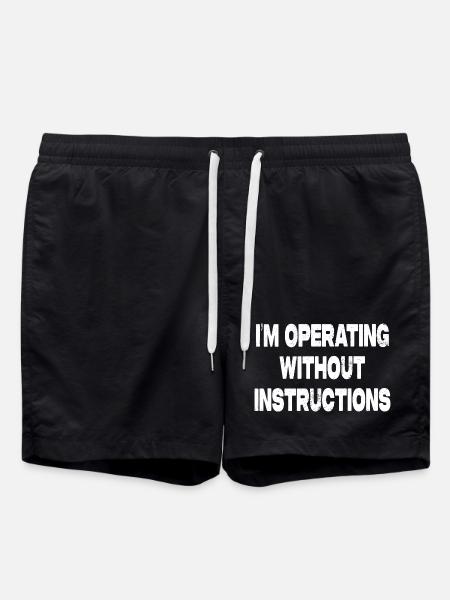 I work without guidance - Swim Trunks - black
