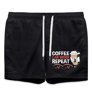 Laboratory Biology Chemistry Microscope Laboratory - Swim Trunks - black - Front - AI Model Male 185 light (185cm)