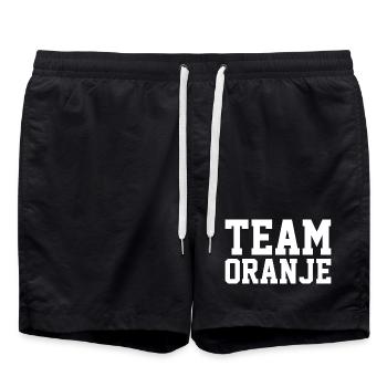 Team Oranje - Nederland - Netherlands Niederlande - Badeshorts - Schwarz - Vorne - AI Model Male 185 light (185cm)