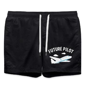 Futur Pilot Tee - Short de bain - noir - Devant - AI Model Male 185 light (185cm)