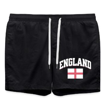 England Football Lover Retro Sports Design - Swim Trunks - black - Front - AI Model Male 185 light (185cm)
