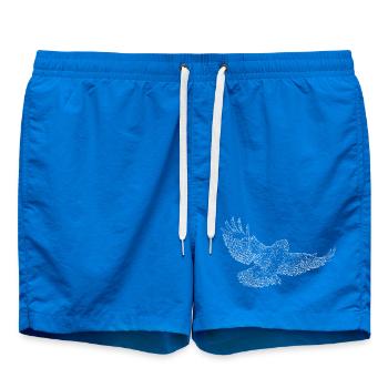 Common buzzard, bird of prey drawn (stylized) - Swim Trunks - cobalt blue - Front