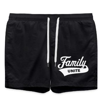 Family Unite (Team / Crew / White) - Swim Trunks - black - Front - AI Model Male 185 light (185cm)