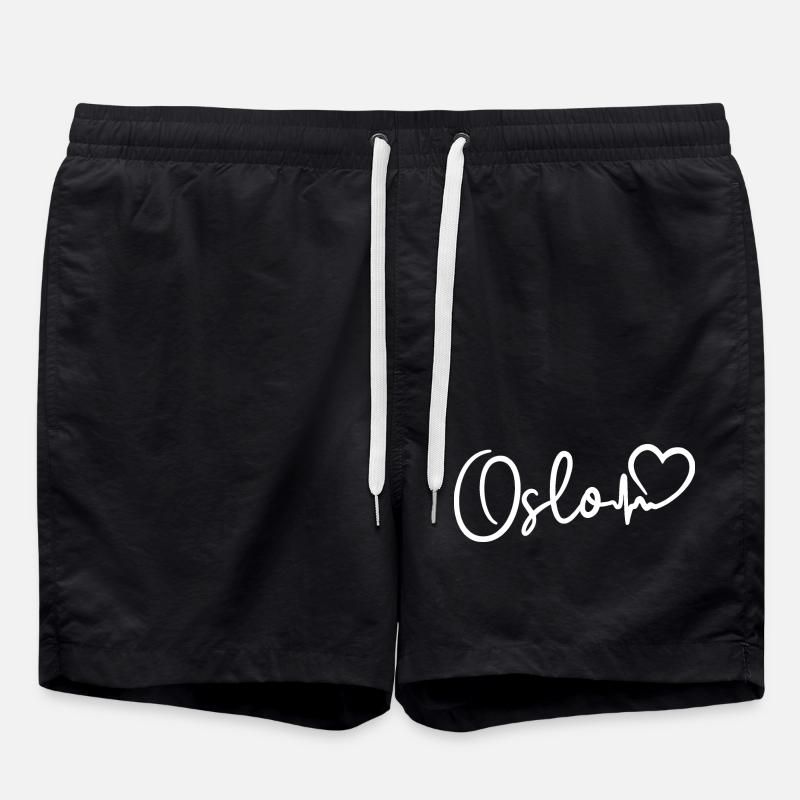 Oslo heartbeat - Swim Trunks - black