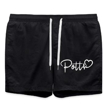 Pott Herzschlag Ruhrpott Liebe - Badeshorts - Schwarz - Vorne - AI Model Male 185 light (185cm)