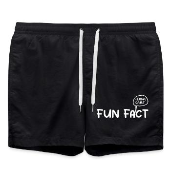 Fun Fact : I Don't Care | Funny Saying Sarcastic - Short de bain - noir - Devant - AI Model Male 185 light (185cm)