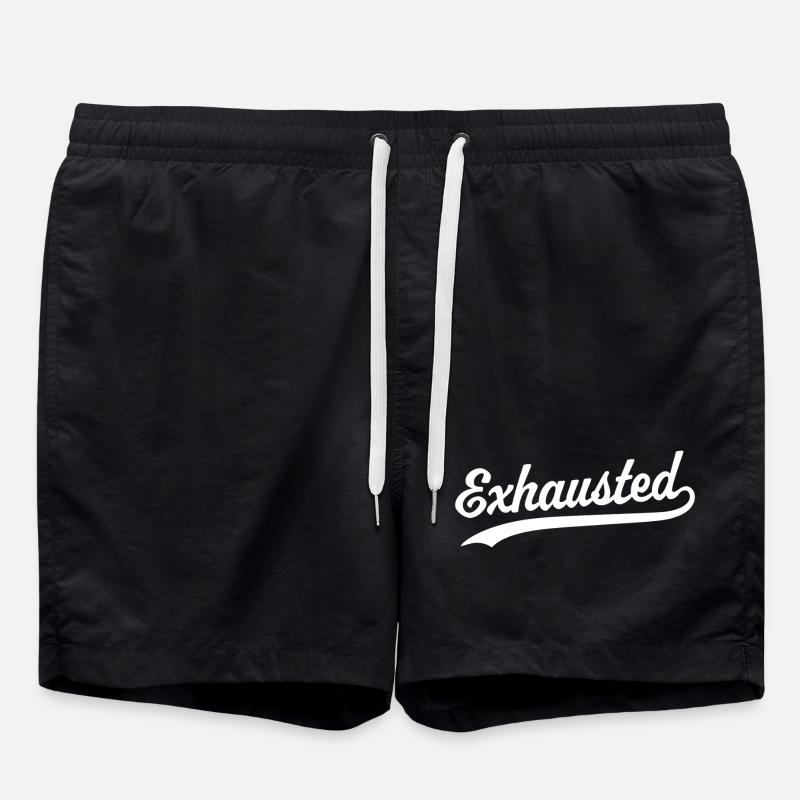 Erschöpft - Badeshorts - Schwarz