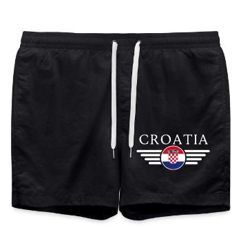 Ich liebe Kroatien - Badeshorts - Schwarz - Vorne - AI Model Male 185 light (185cm)