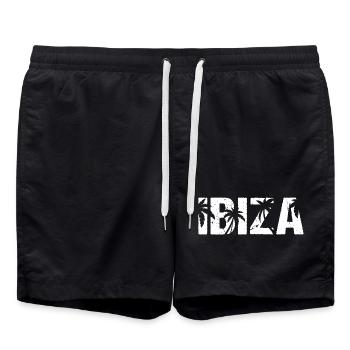 Ibiza Palm Trees - Swim Trunks - black - Front - AI Model Male 185 light (185cm)