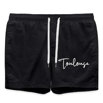 Toulouse, France - Short de bain - noir - Devant - AI Model Male 185 light (185cm)