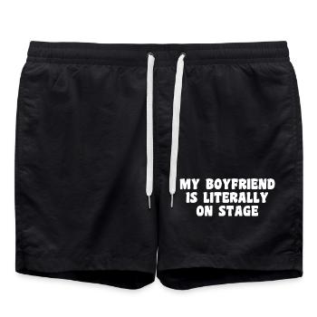 Funny Concert My boyfriend is literally on stage - Swim Trunks - black - Front - AI Model Male 185 light (185cm)