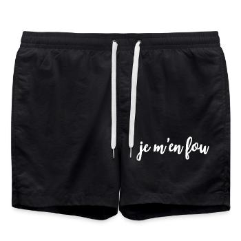 Je m'en fou - Badeshorts - Schwarz - Vorne - AI Model Male 185 light (185cm)