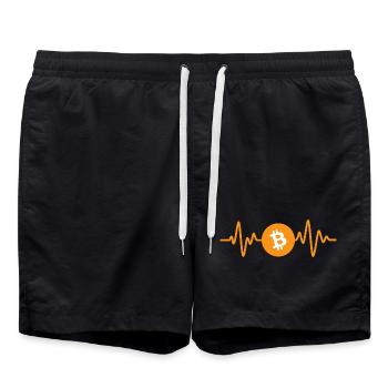 Bitcoin heartbeat - Swim Trunks - black - Front - AI Model Male 185 light (185cm)