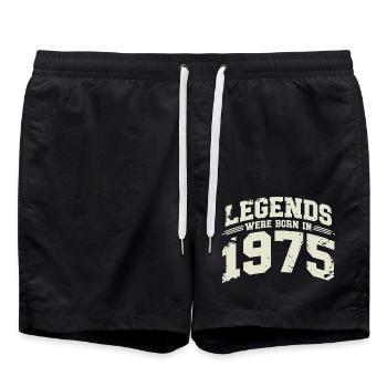 1975 Jahrgang geboren Legenden Geburtstag Geschenk - Badeshorts - Schwarz - Vorne - AI Model Male 185 light (185cm)