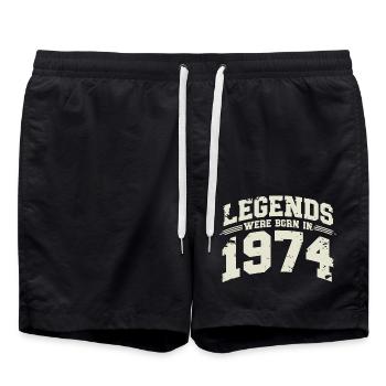 1974 Jahrgang geboren Legenden Geburtstag Geschenk - Badeshorts - Schwarz - Vorne - AI Model Male 185 light (185cm)