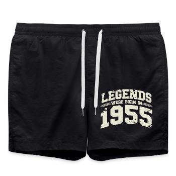 1955 Jahrgang geboren Legenden Geburtstag Geschenk - Badeshorts - Schwarz - Vorne - AI Model Male 185 light (185cm)