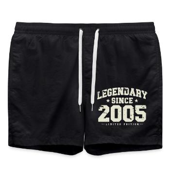 Legendary since 2005 vintage birthday - Swim Trunks - black - Front - AI Model Male 185 light (185cm)