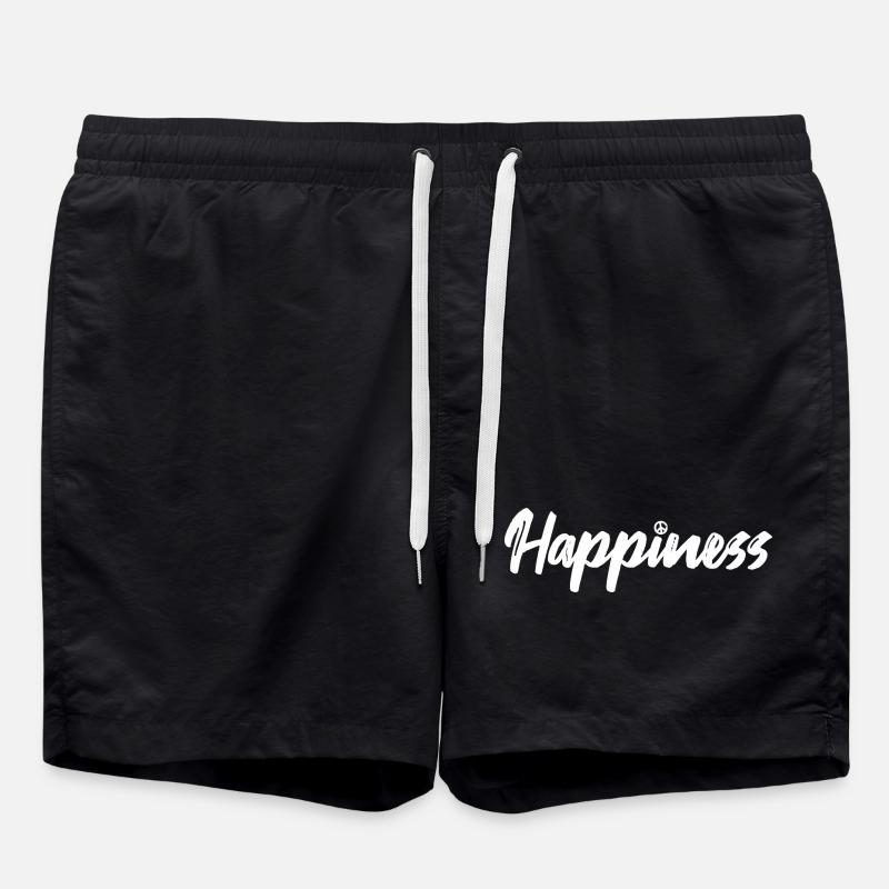 Happiness Peace - Swim Trunks - black