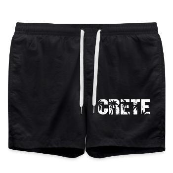 Crete Griechenland Insel Kreta - Badeshorts - Schwarz - Vorne - AI Model Male 185 light (185cm)