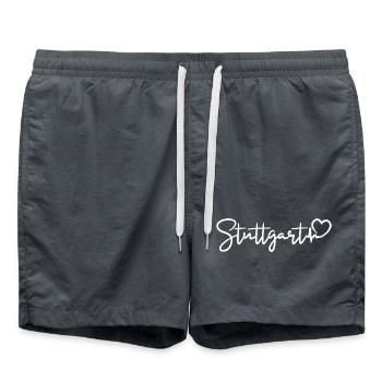 Stuttgart Herzschlag - Badeshorts - Anthrazit - Vorne - AI Model Male 185 light (185cm)