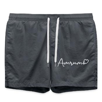 Amrum Herzschlag Nordsee Insel - Badeshorts - Anthrazit - Vorne - AI Model Male 185 light (185cm)