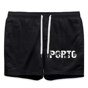 Porto Portugal Beach Palms - Short de bain - noir - Devant - AI Model Male 185 light (185cm)