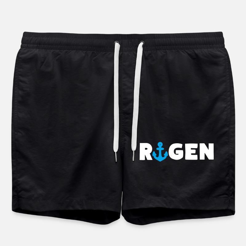 Ostseeinsel Rügen Anker - Badeshorts - Schwarz