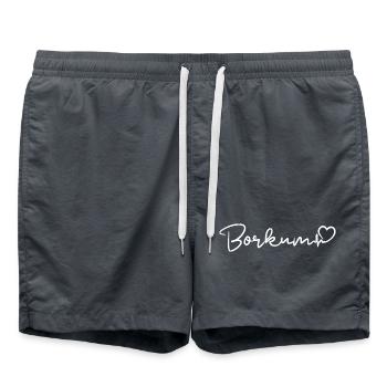 Borkum Herzschlag Nordsee Insel - Badeshorts - Anthrazit - Vorne - AI Model Male 185 light (185cm)
