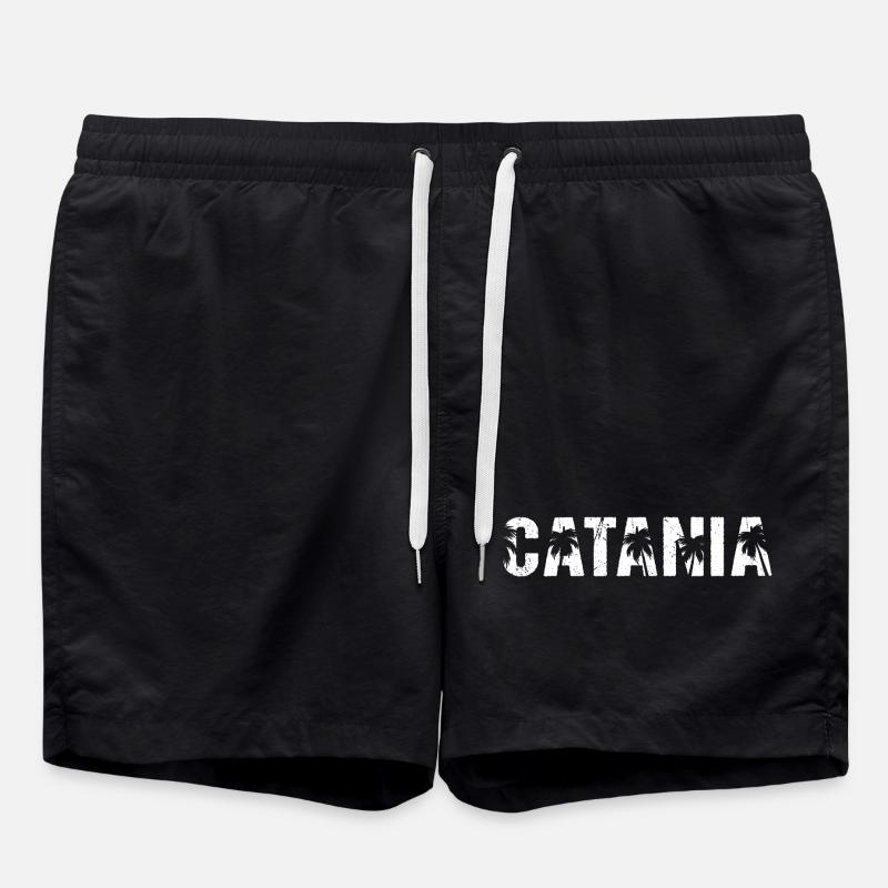 Catania Palm Trees Sicily - Swim Trunks - black