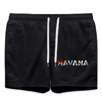 Havana Cuba - Swim Trunks - black - Front - AI Model Male 185 light (185cm)