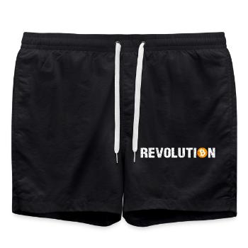 Revolution Bitcoin Kryptowährung Bitcoin - Badeshorts - Schwarz - Vorne - AI Model Male 185 light (185cm)