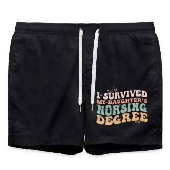 Ich habe den Krankenpflegeabschluss meiner Tochter überlebt Krankenschwester Mutter - Badeshorts - Schwarz - Vorne - AI Model Male 185 light (185cm)
