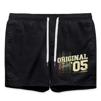 Original 2005 Vintage Vintage Retro Birthday - Swim Trunks - black - Front - AI Model Male 185 light (185cm)