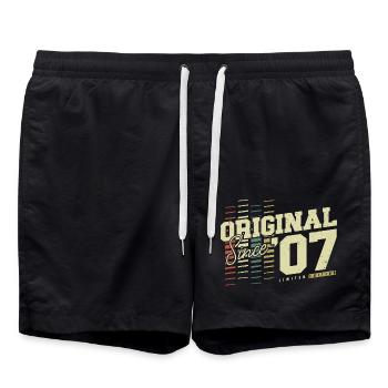 Original 2007 Vintage Vintage Rétro Anniversaire - Short de bain - noir - Devant - AI Model Male 185 light (185cm)