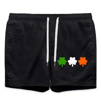 Irland Flagge Kleeblatt - Badeshorts - Schwarz - Vorne - AI Model Male 185 light (185cm)