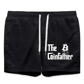 Le Coinfather Bitcoin - Short de bain - noir - Devant - AI Model Male 185 light (185cm)