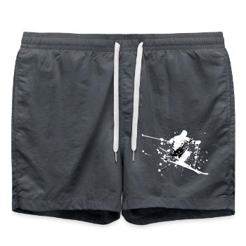 skieur ski freestyle art minimal - Short de bain - charbon - Devant - AI Model Male 185 light (185cm)