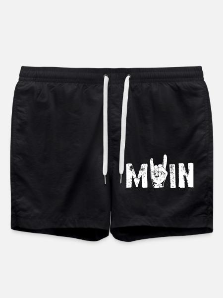 MOIN Rock 'n' Roll Gruß Norden - Badeshorts - Schwarz